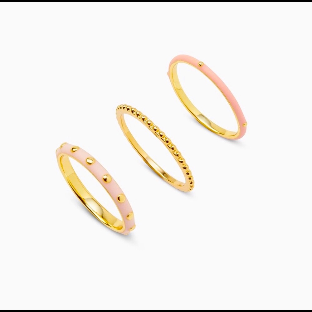 Gorjana Amalfi Pink Ring Trio- Size 7
